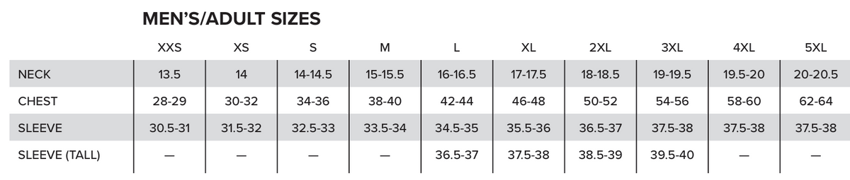 Size chart