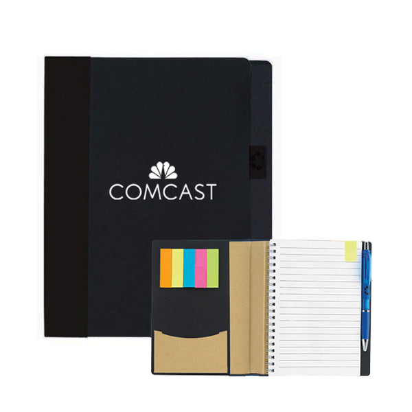 RECYCLED MAGNETIC JOURNAL WITH FLAGS COMCAST LOGO